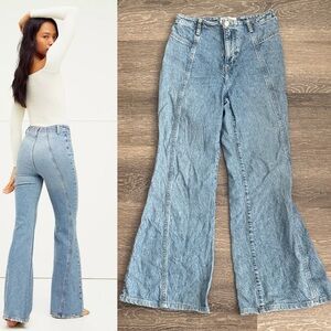 Free People We The Free Florence High Rise Flare Denim Jeans Size 26 Boho